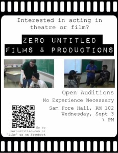 Audition flyer: rehearsal shots