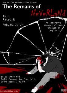 Official "Remains of Neverland" flyer; design by Merideth Harvey. 